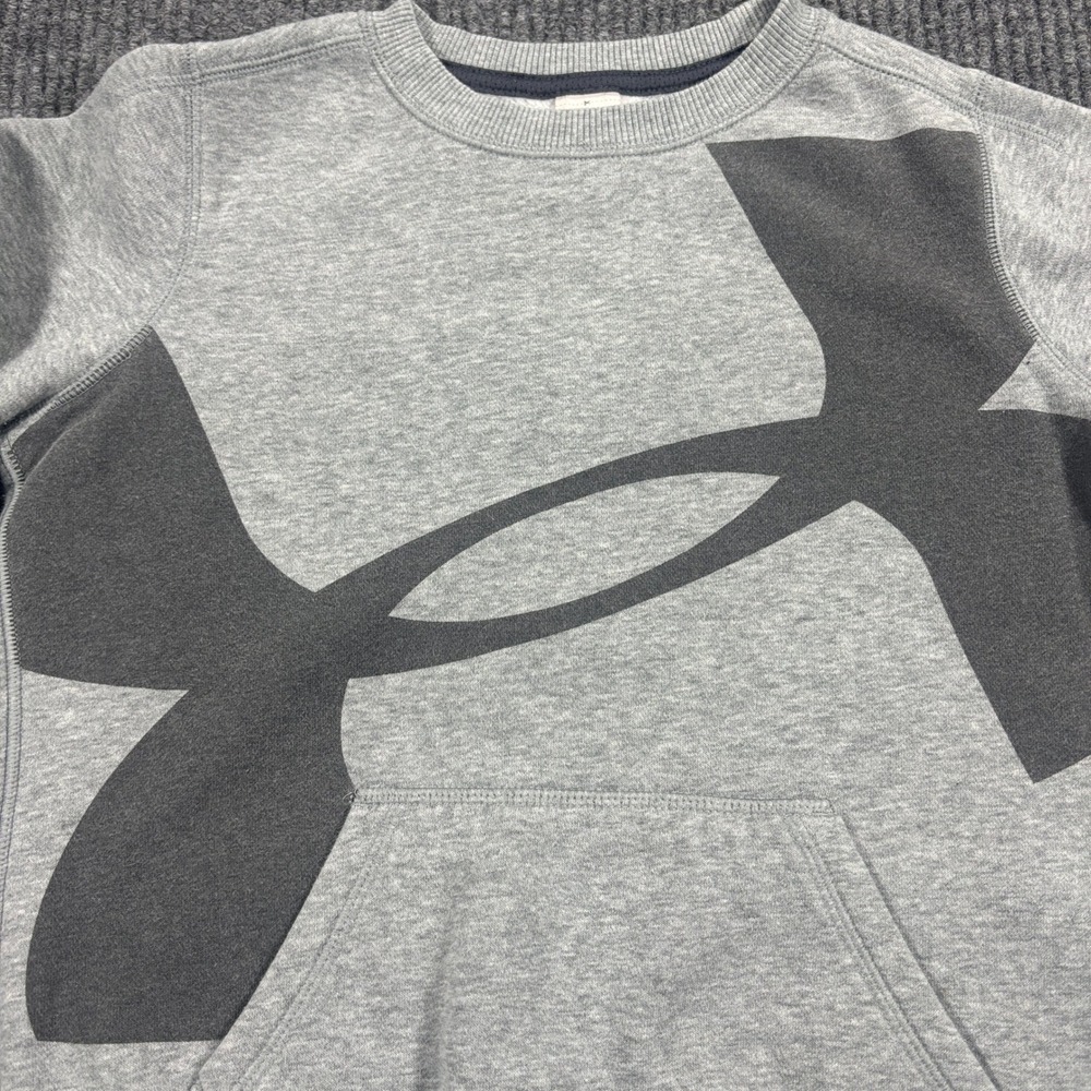 Under Armour Sweatshirt Kids Youth Medium Gray Big Logo